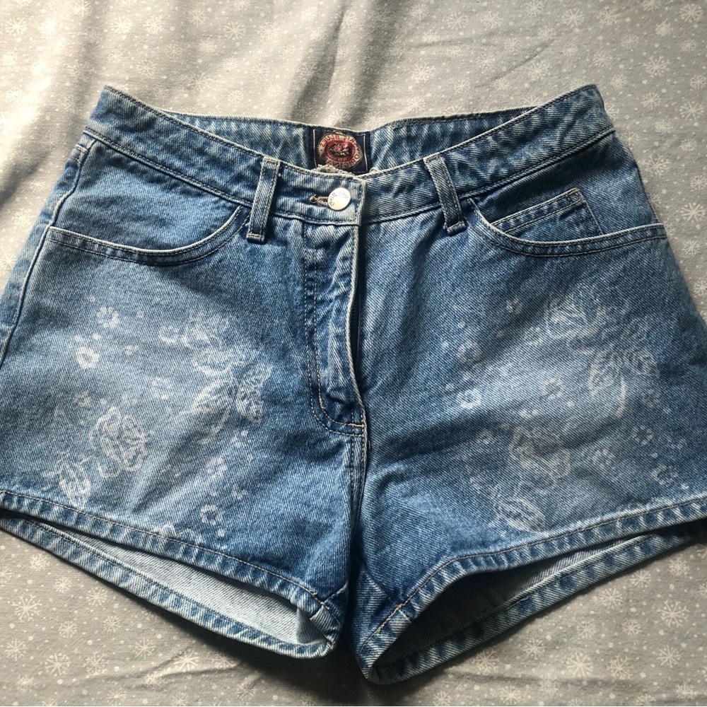 Paris Blues Blue Jean Shorts High-Waisted Distressed
